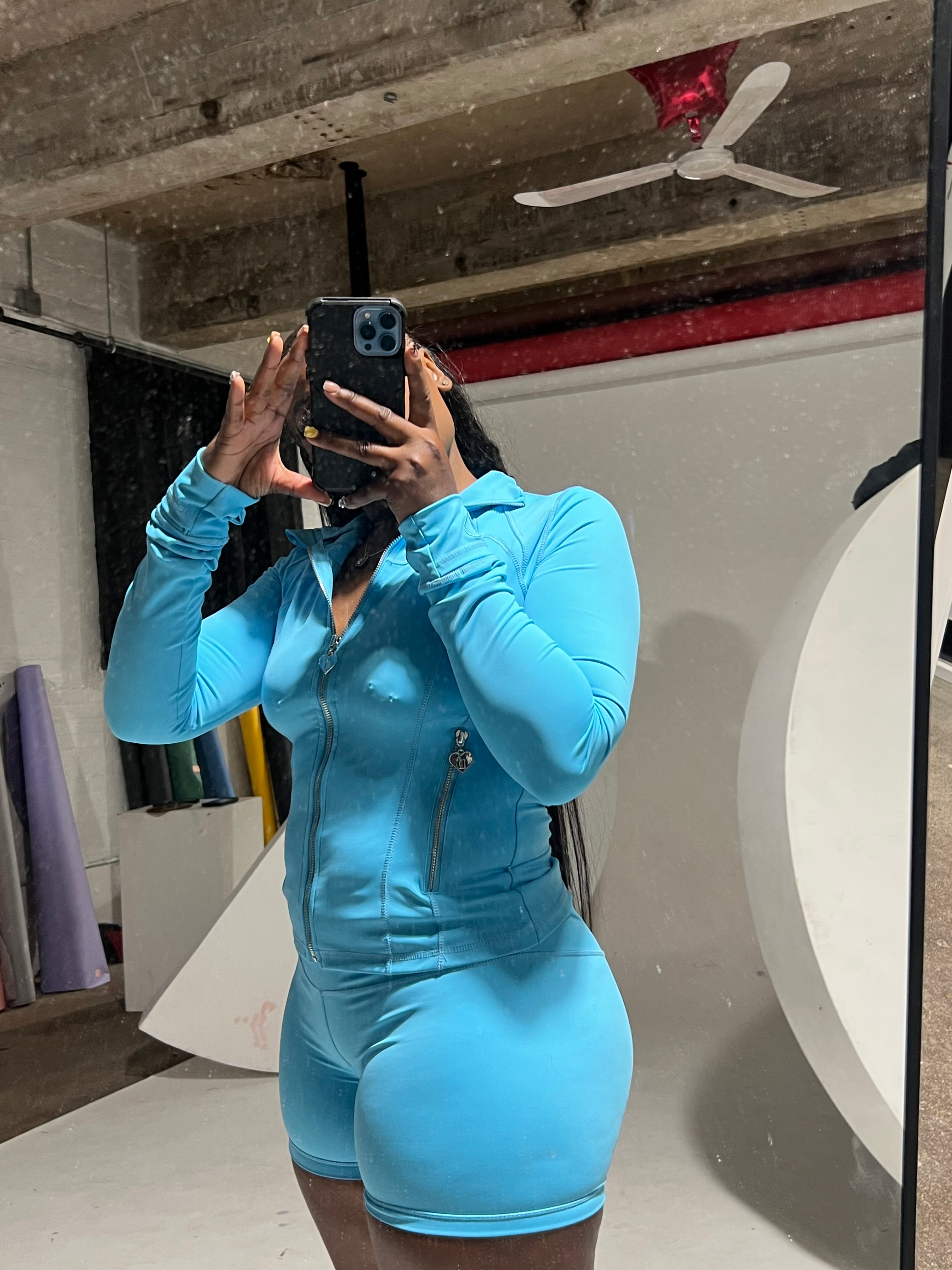 Sky blue 2 piece active sportswear